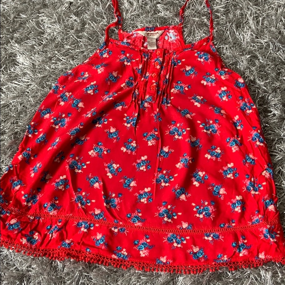 Red flower blouse